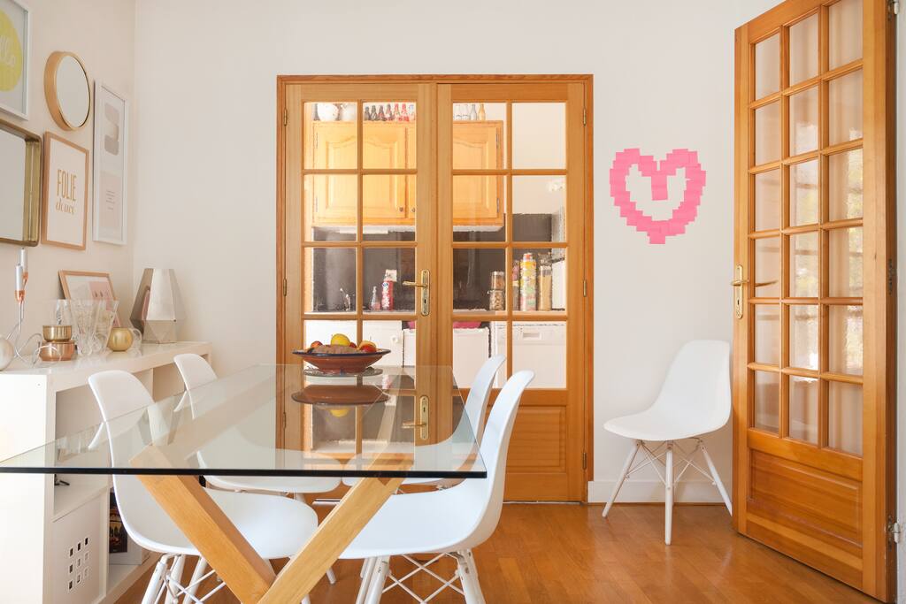Living Room - dining table and view on the kitchen