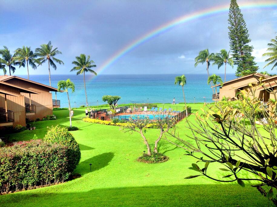 Morning rainbow during coffee