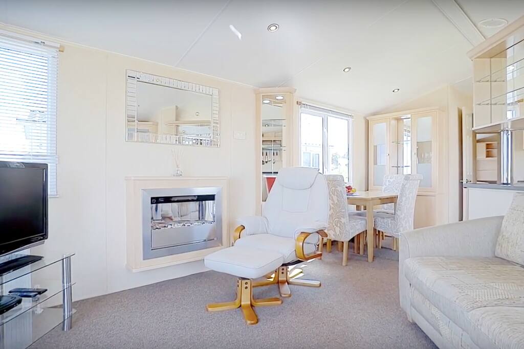 Lounge and fireplace