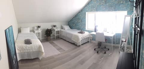 Cozy room2 in a big family house with a large yard