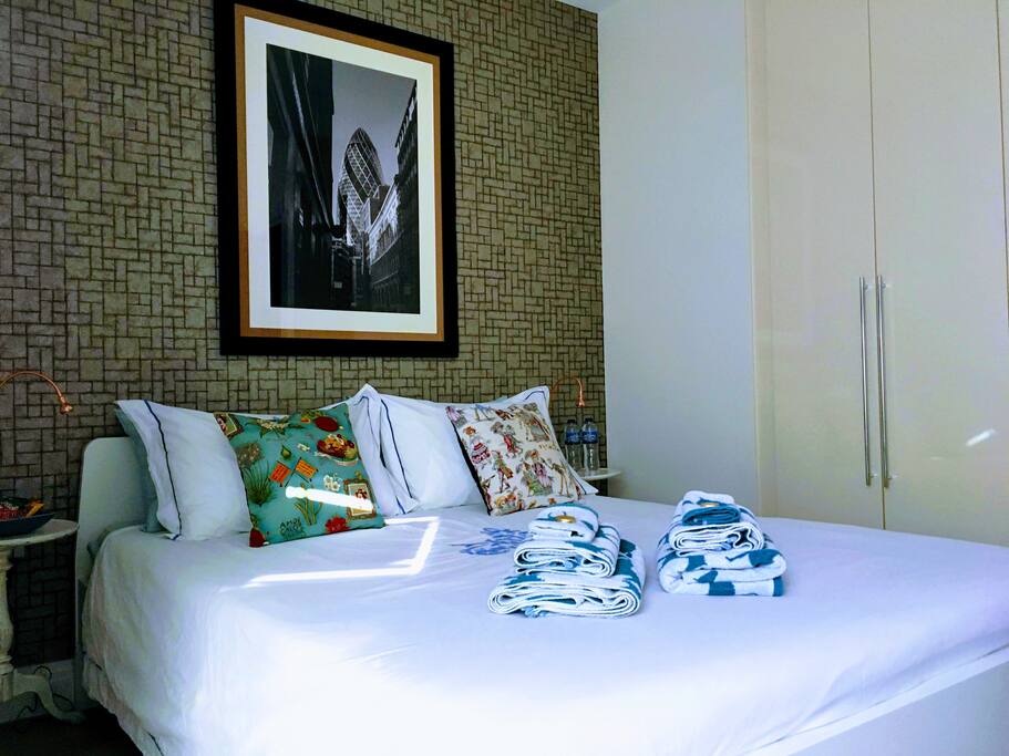 The guest bedroom with king size bed (firm mattress)