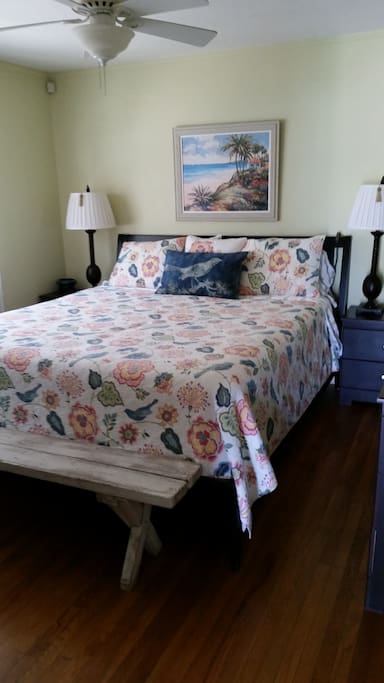 master bedroom, firm king bed