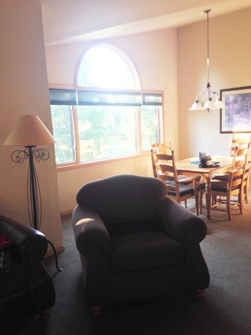 Lots of natural light with the large windows. Great dining area.