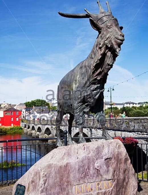 This is the statue of King Puck, an annual festival celebrated 10th 11th and 12th August each year.