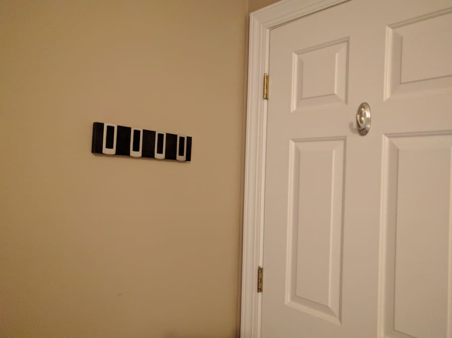 Behind the door hanging storage