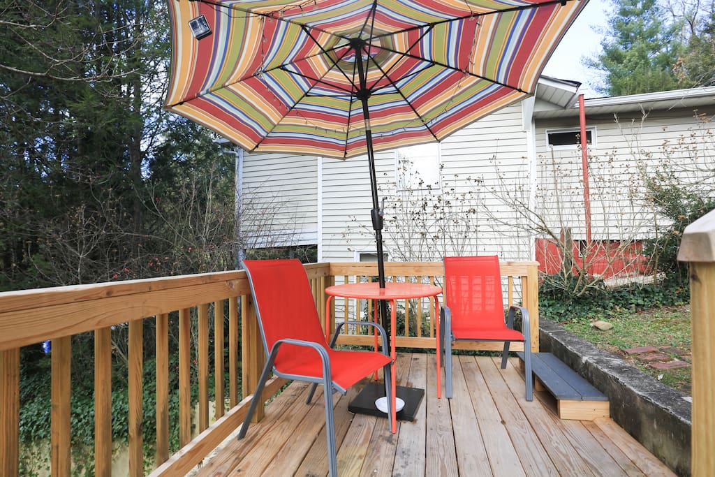 Small deck off your patio with grill.