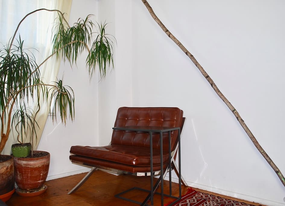 vintage chair and computer stand