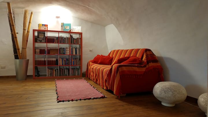 Living room: bright living area with high quality double sofa bed (bedroom 2).