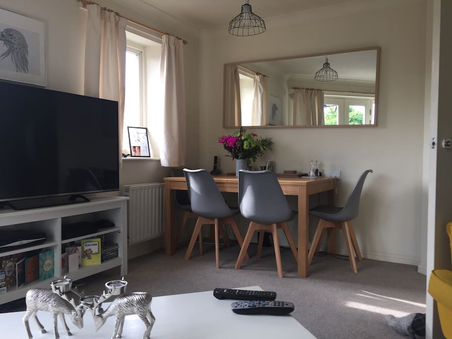 The dining table in the living room
