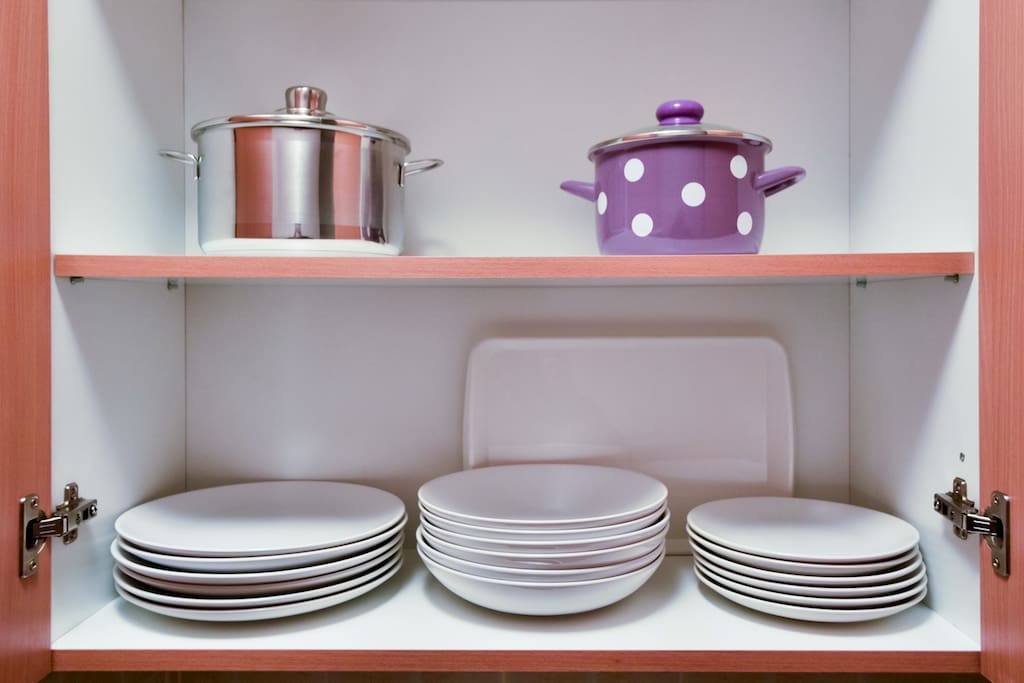 Dishes in Kitchen Apartment Boska Subotica