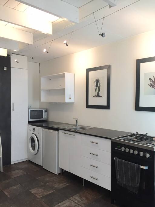The kitchen is fully functional