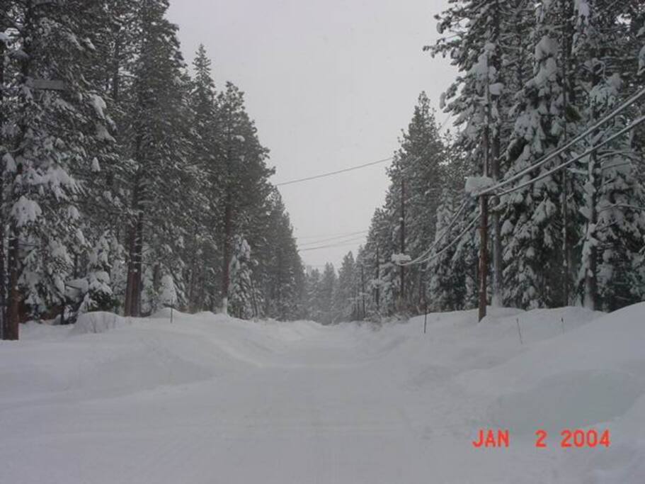 Our street in the winter. It is plowed every day it snows