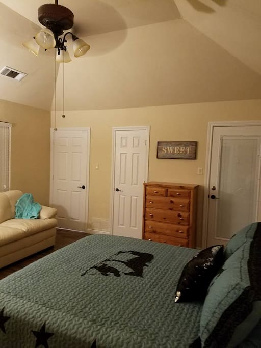Door one goes to the living room, door 2 is a closet, door 3 is your private entry from outside