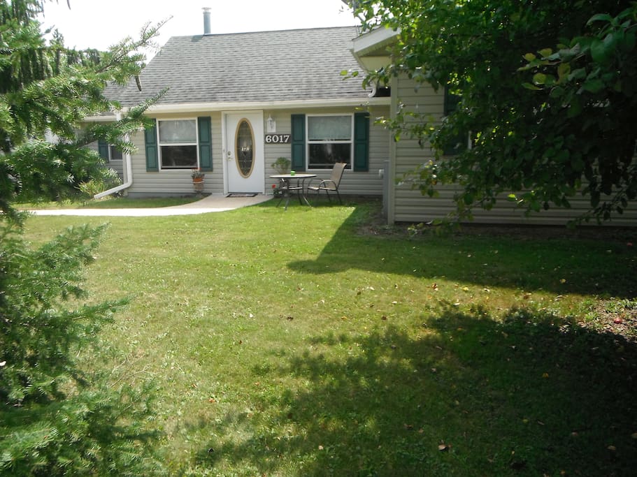 Front Private entrance & Lawn