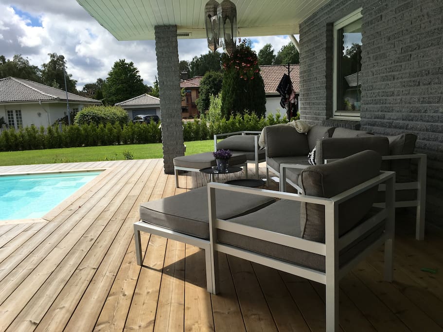 Poolside lounge area