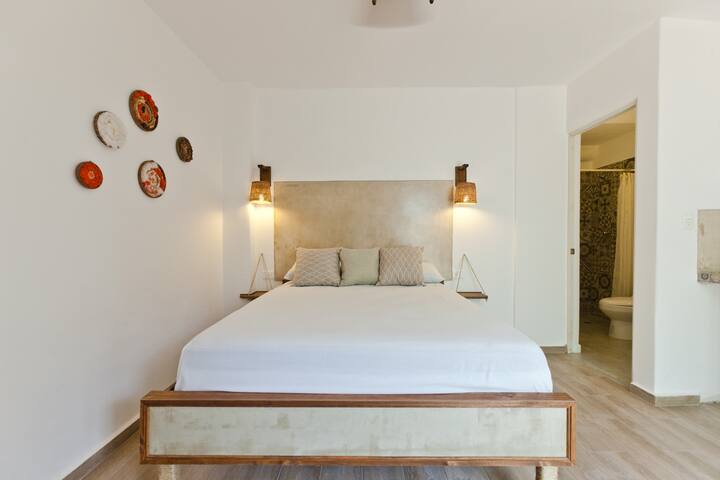 "Bohème" studio "Marrón/Pool" (5 min Beach)