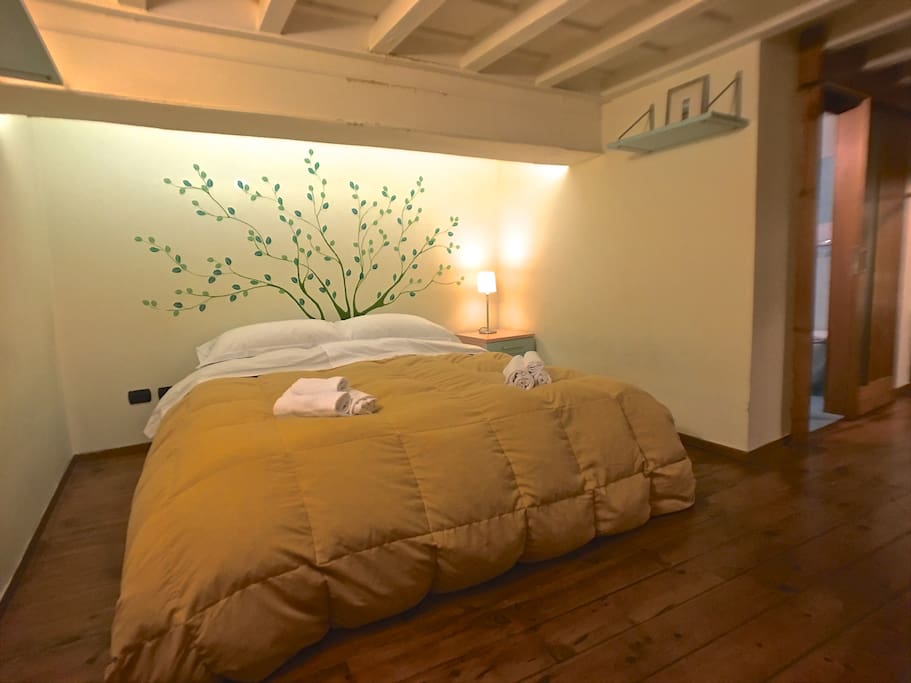 the twin beds can be pushed together to make a double bed