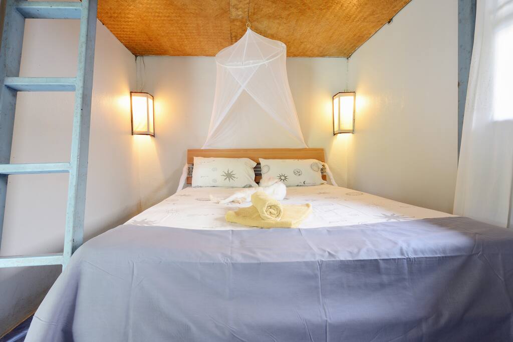 Inside our fan bungalow