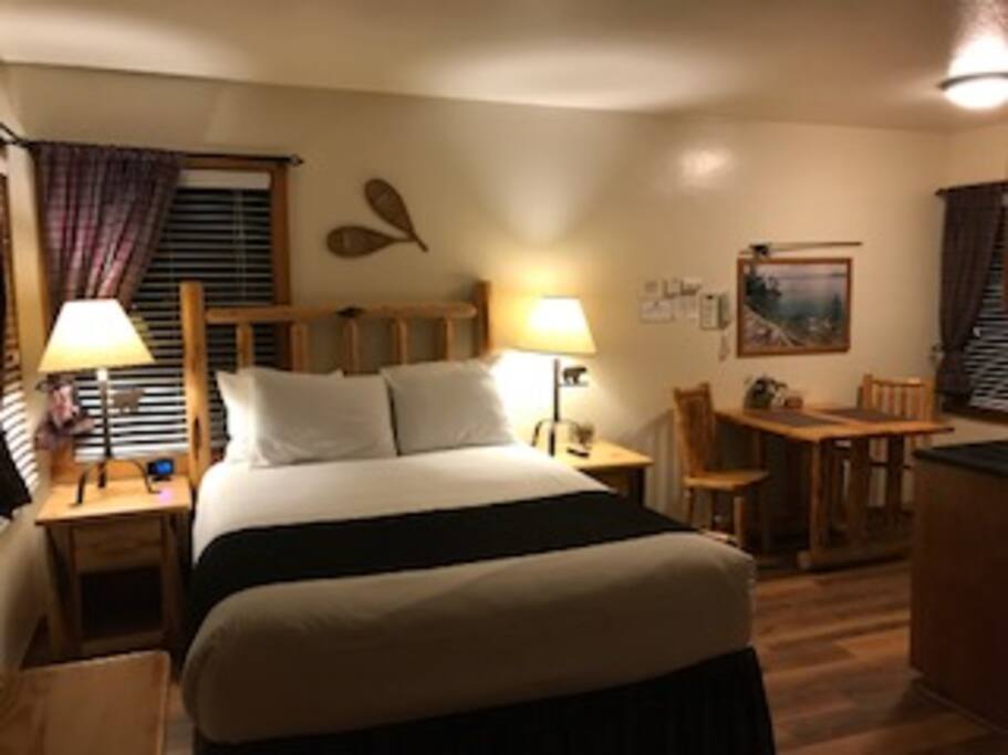 Newer mattress and wood like flooring