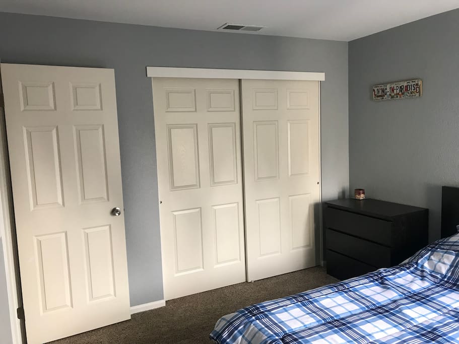 Closet is extra large and provides ample storage space