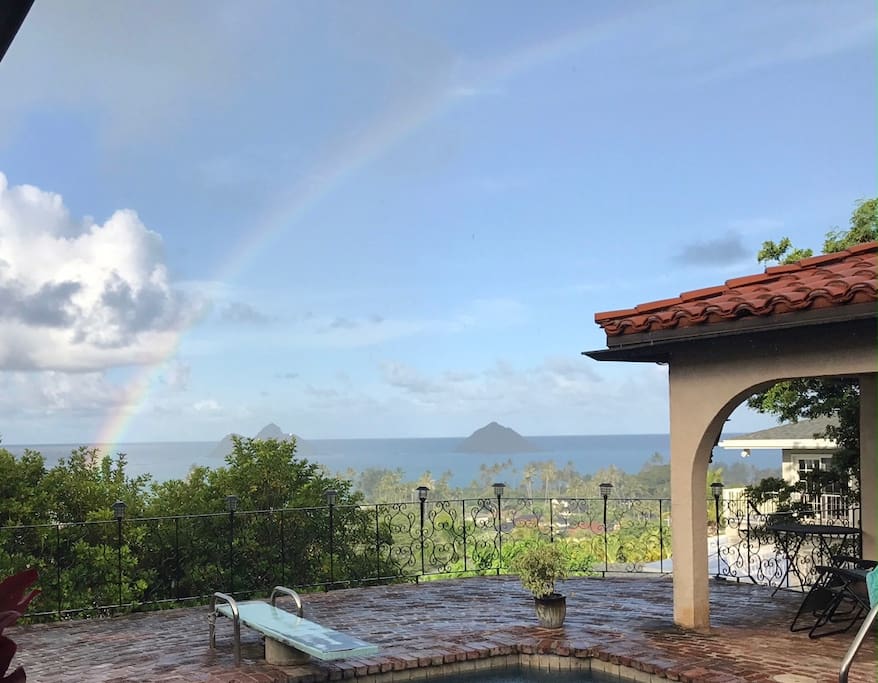 Rainbow over the house taken by a guest