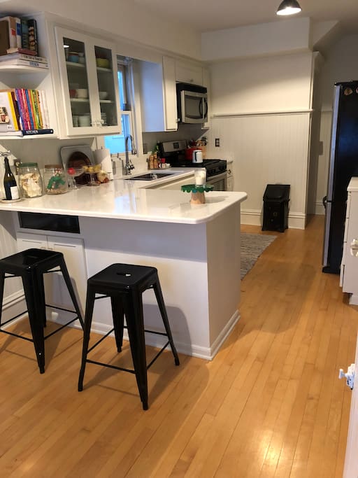 Kitchen stocked with tea and coffee