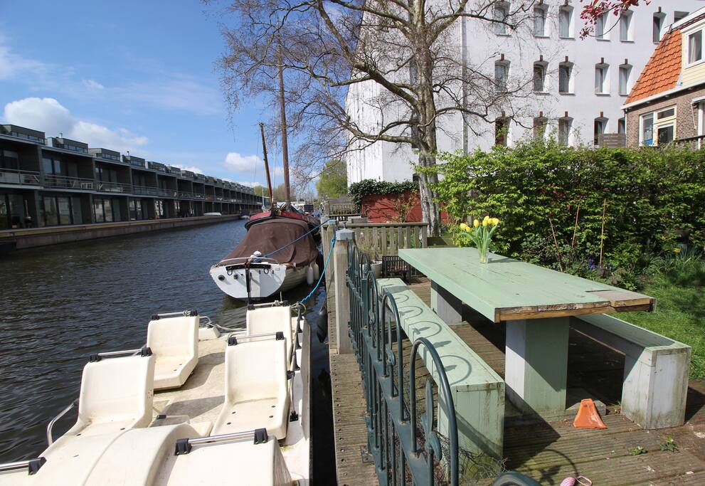 Garden on the water, the table is fixed now! Waterbike.