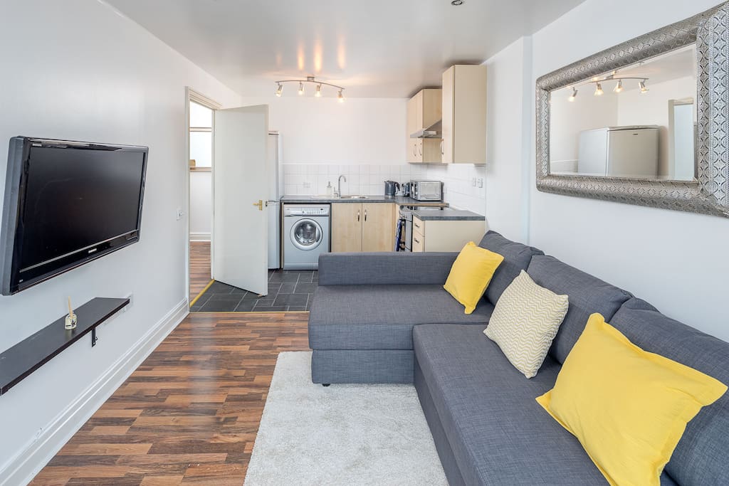 Living room and kitchen