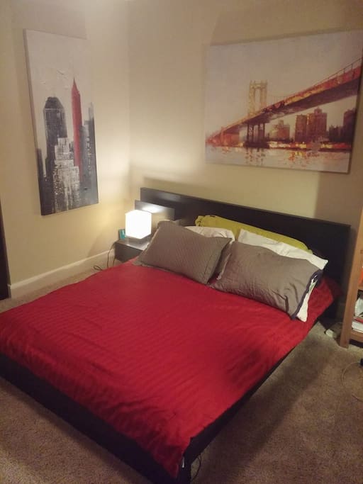 Cozy bedroom with double bed
