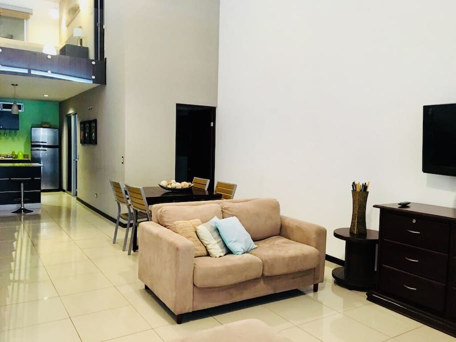 Spacious open areas. Full bathroom upstairs & downstairs. Cable TV also on both levels. Wifi throughout the house.