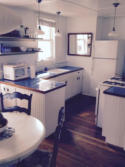 Kitchen and open dining area