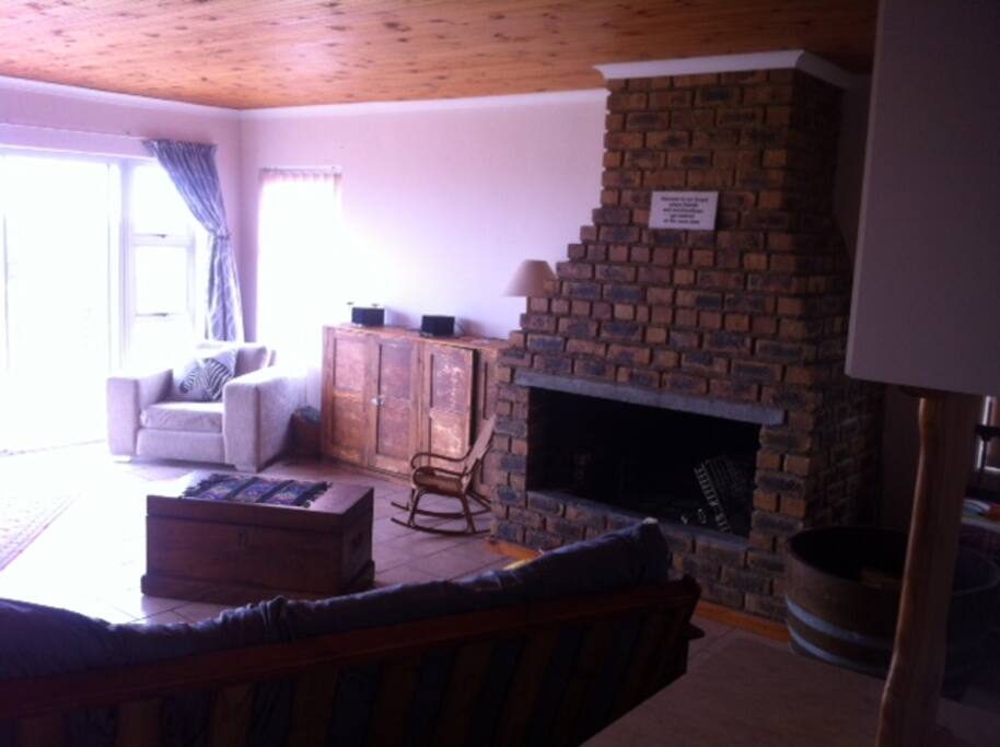 Large indoor fire/braai in the lounge.