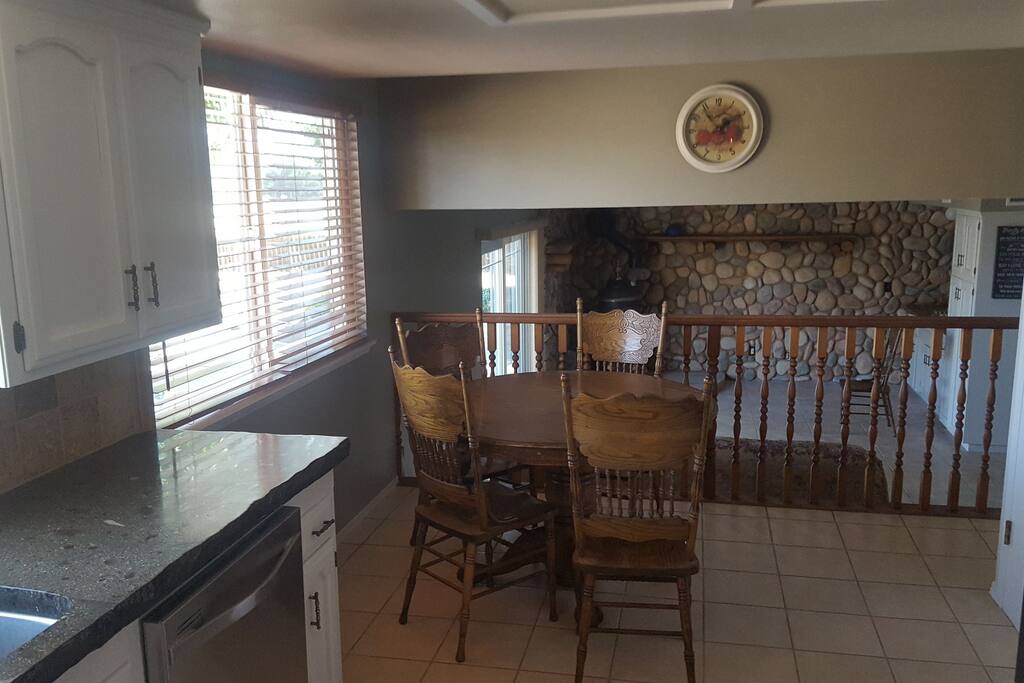 This picture is from the kitchen looking down into the family room.