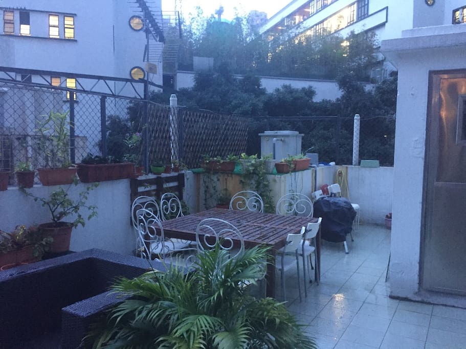 Our beautiful rooftop (we have yoga mats and a BBQ)