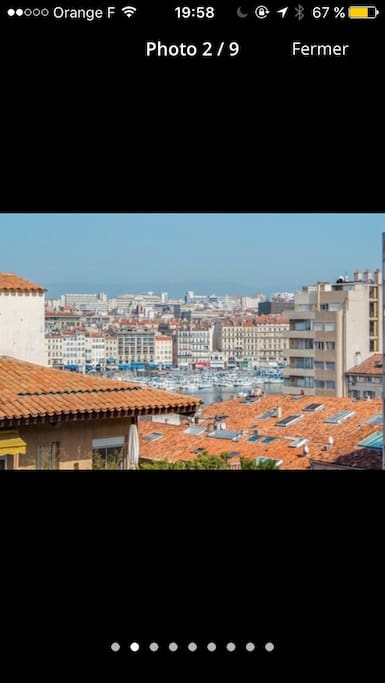 Vue du studio sur le Vieux Port