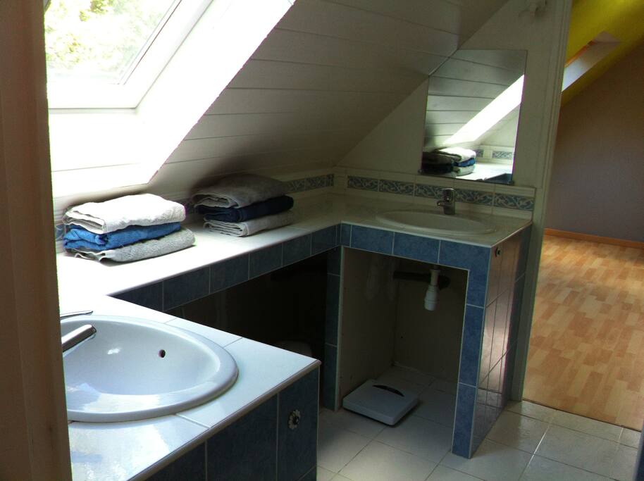 La salle de bain à partager entre les 2 chambres