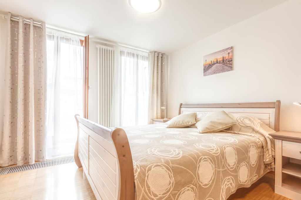 Bedroom: king size bed for two person.