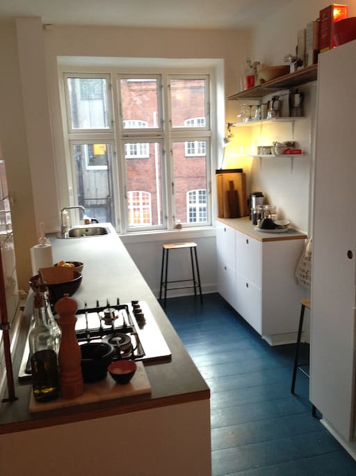 New kitchen in open dining area