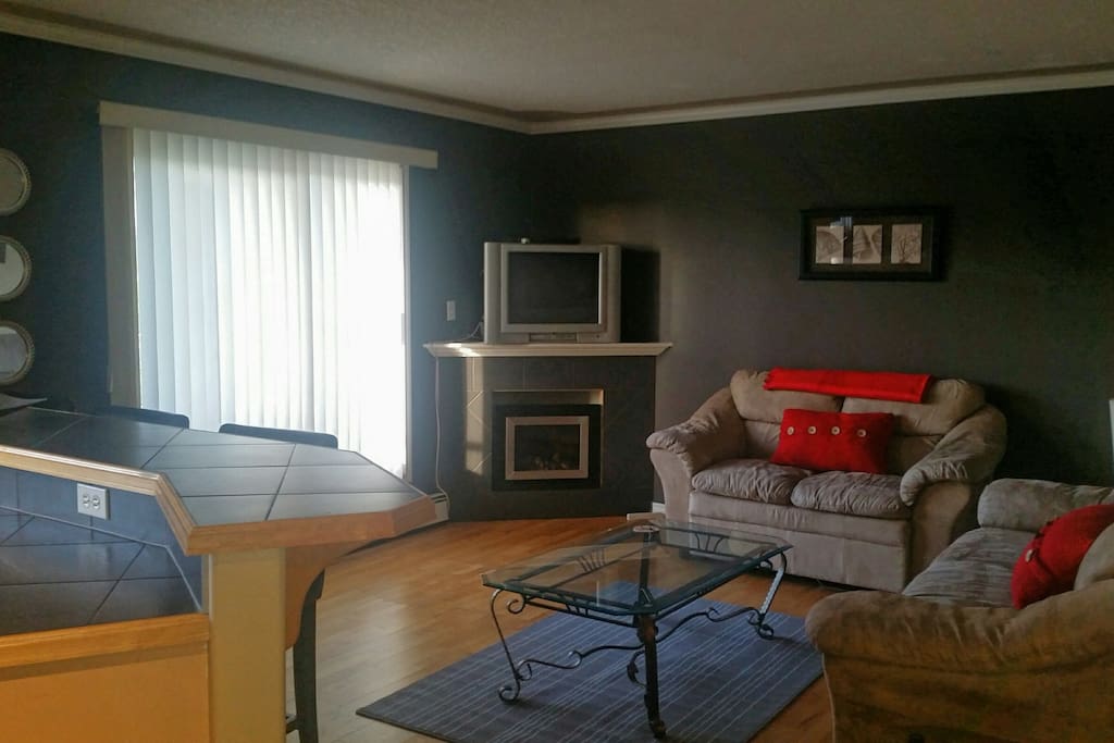 Nice setting for living space with nice balcony !