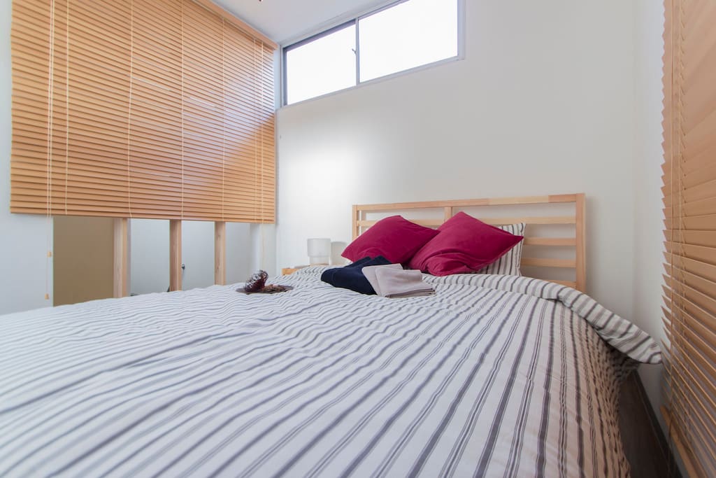Bedroom #1 with 1 double bed on the 2nd floor