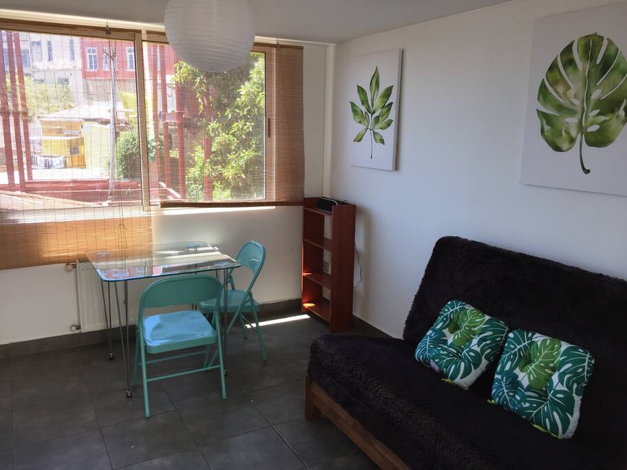 Living room and kitchen