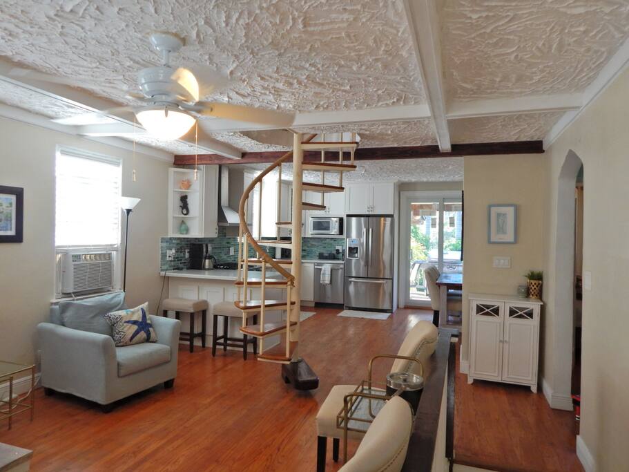 Living room into kitchen