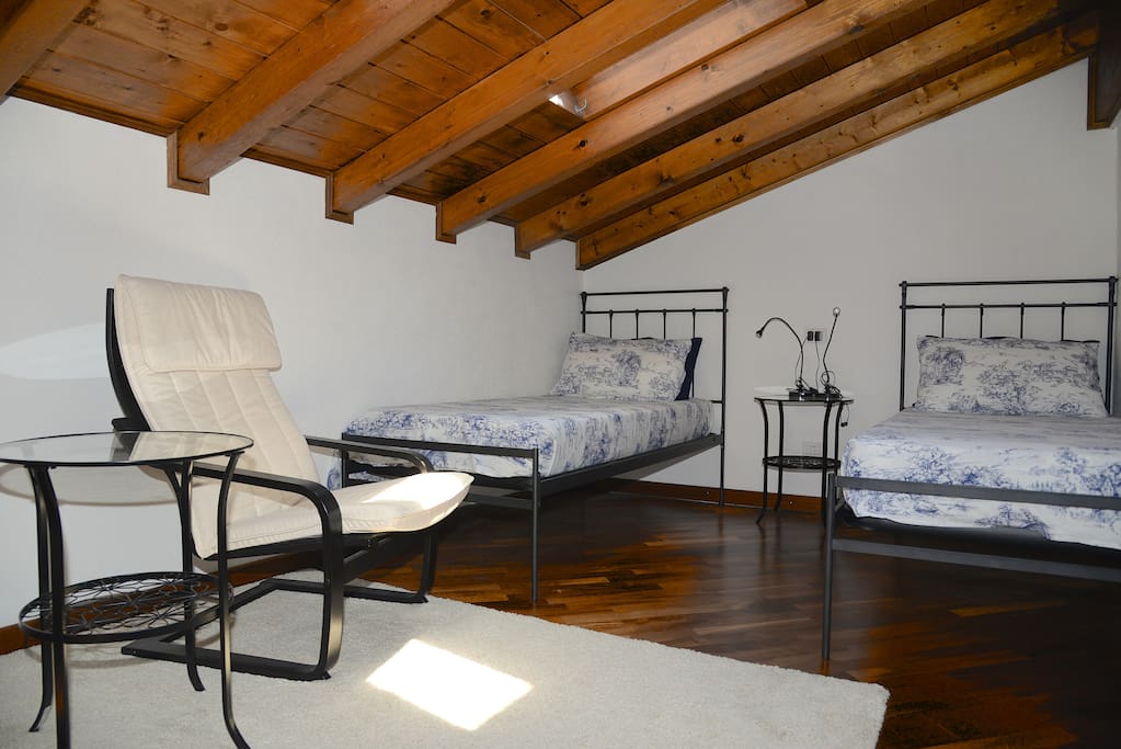 attica apartment twin bedroom