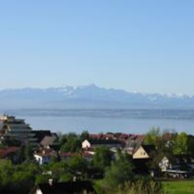 Blick auf den Bodensee und die Schweiz