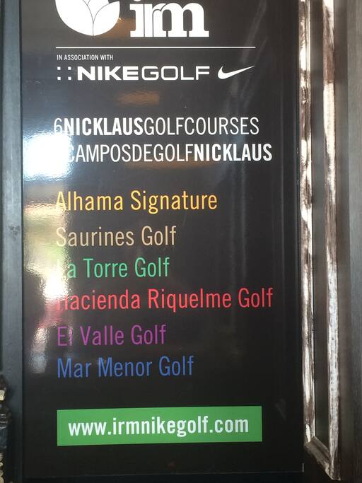 Available courses in the area.
