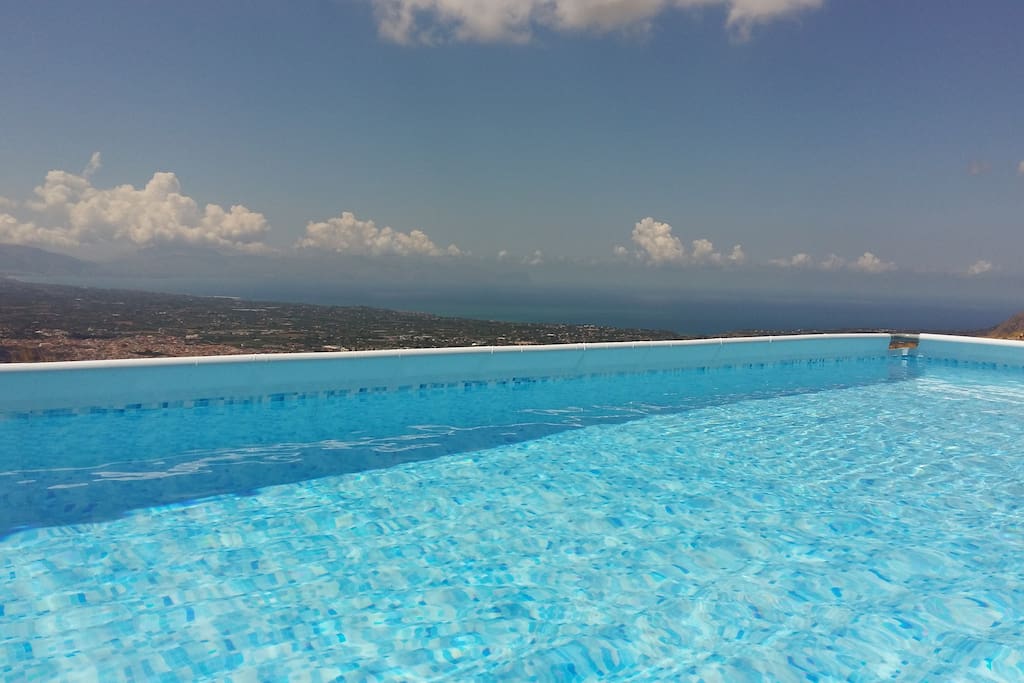 View from the outdoor pool on the Gulf of Castellammare