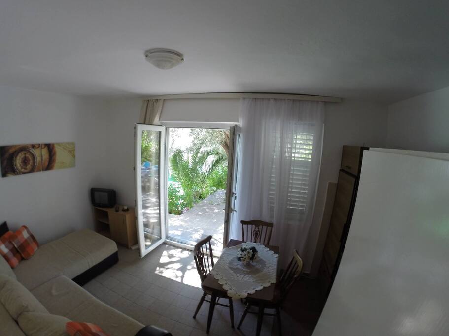 Living room with kitchen