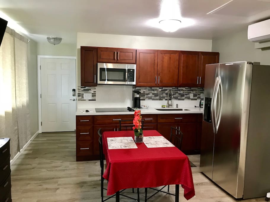 Your own fully equipped modern kitchen and dining.