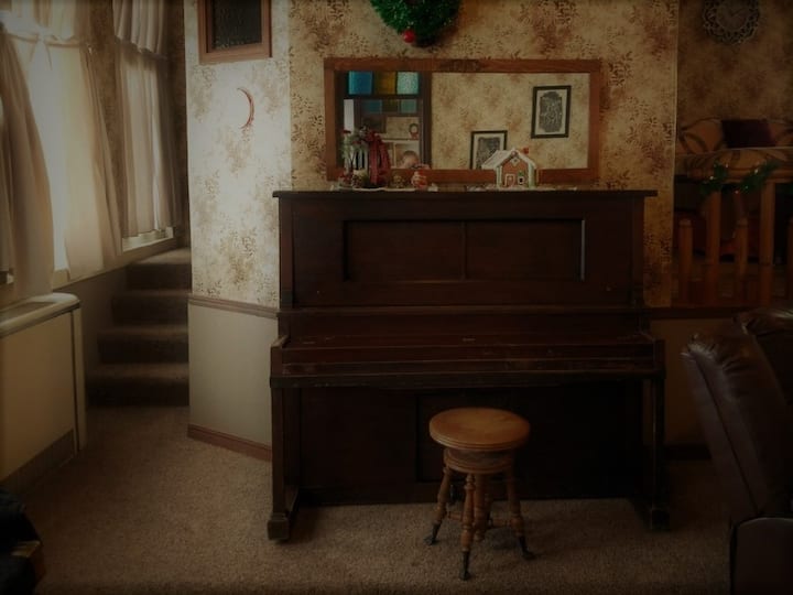 Piano in living room.