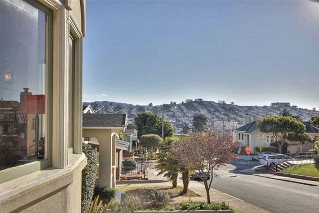 View from the entrance overlooking Ocean Ave and the Ingleside hills